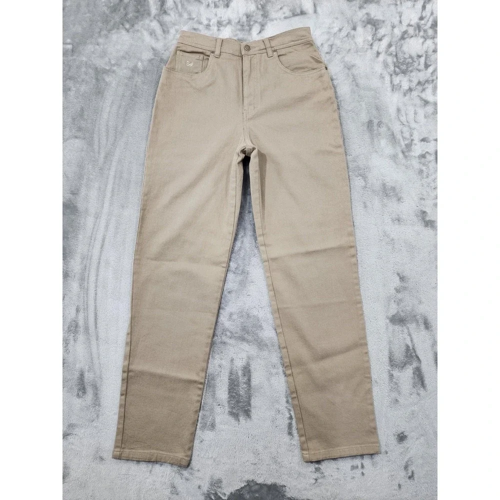 NEW Vintage 90s Gloria Vanderbilt Jeans Womens 12 Beige Tan High Rise Tapered‎